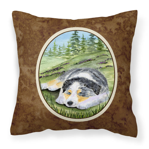 'Caroline'S Treasures Ss8283Pw1414 Australian Shepherd Decorative Canvas Fabric Pillow, Large, Multicolor'