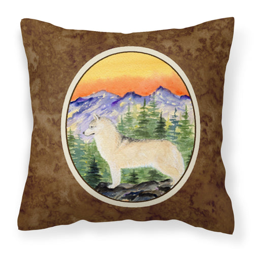 'Caroline'S Treasures Ss8285Pw1414 Siberian Husky Decorative Canvas Fabric Pillow, Large, Multicolor'