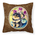 'Caroline'S Treasures Ss8290Pw1414 Pomeranian Decorative Canvas Fabric Pillow, Large, Multicolor'