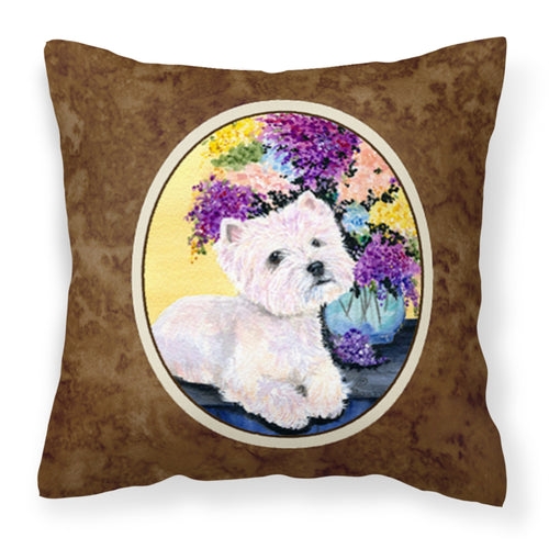 'Caroline'S Treasures Ss8291Pw1414 Westie Decorative Canvas Fabric Pillow, Large, Multicolor'