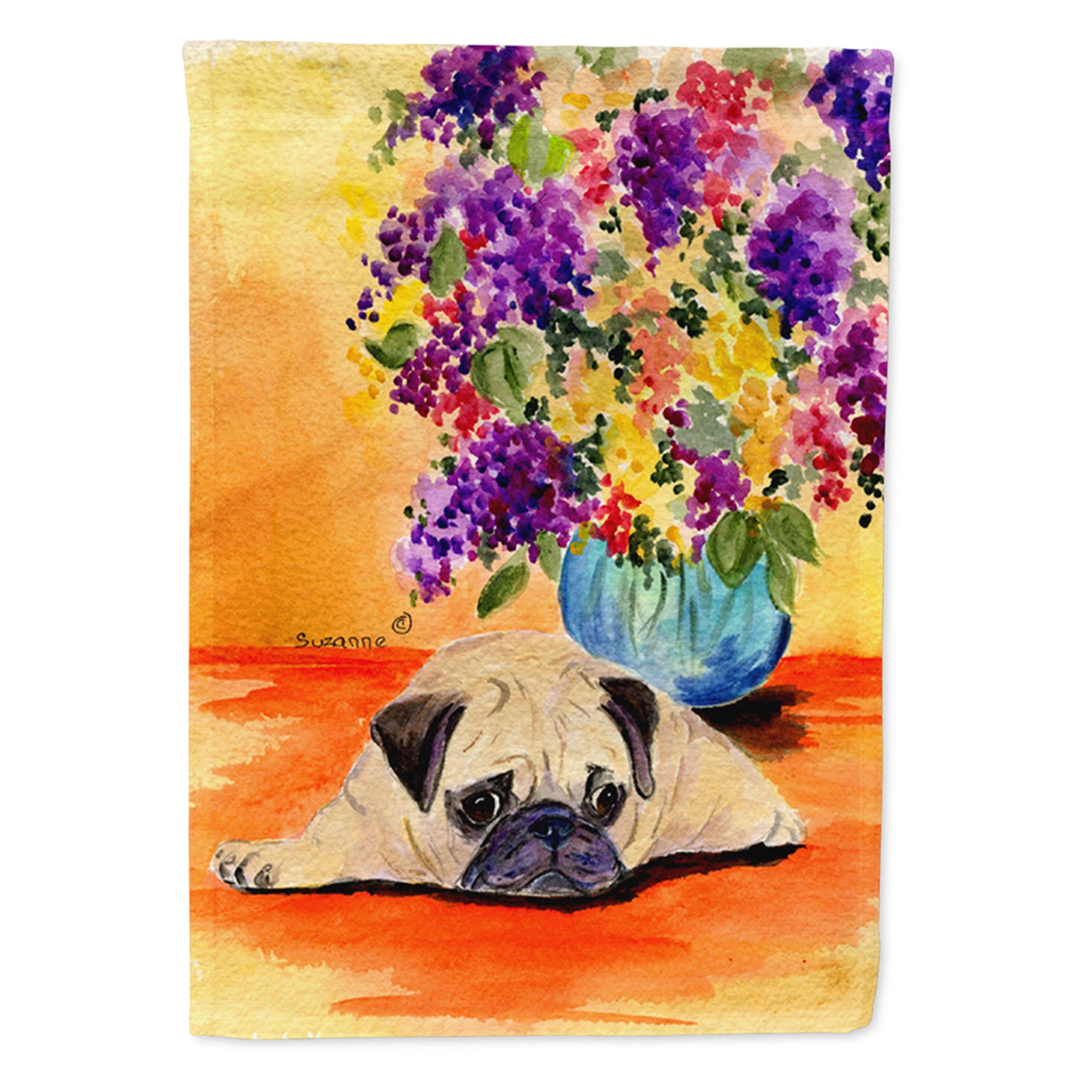 'Caroline'S Treasures Ss8294Chf Pug Flag Canvas, Large, Multicolor'