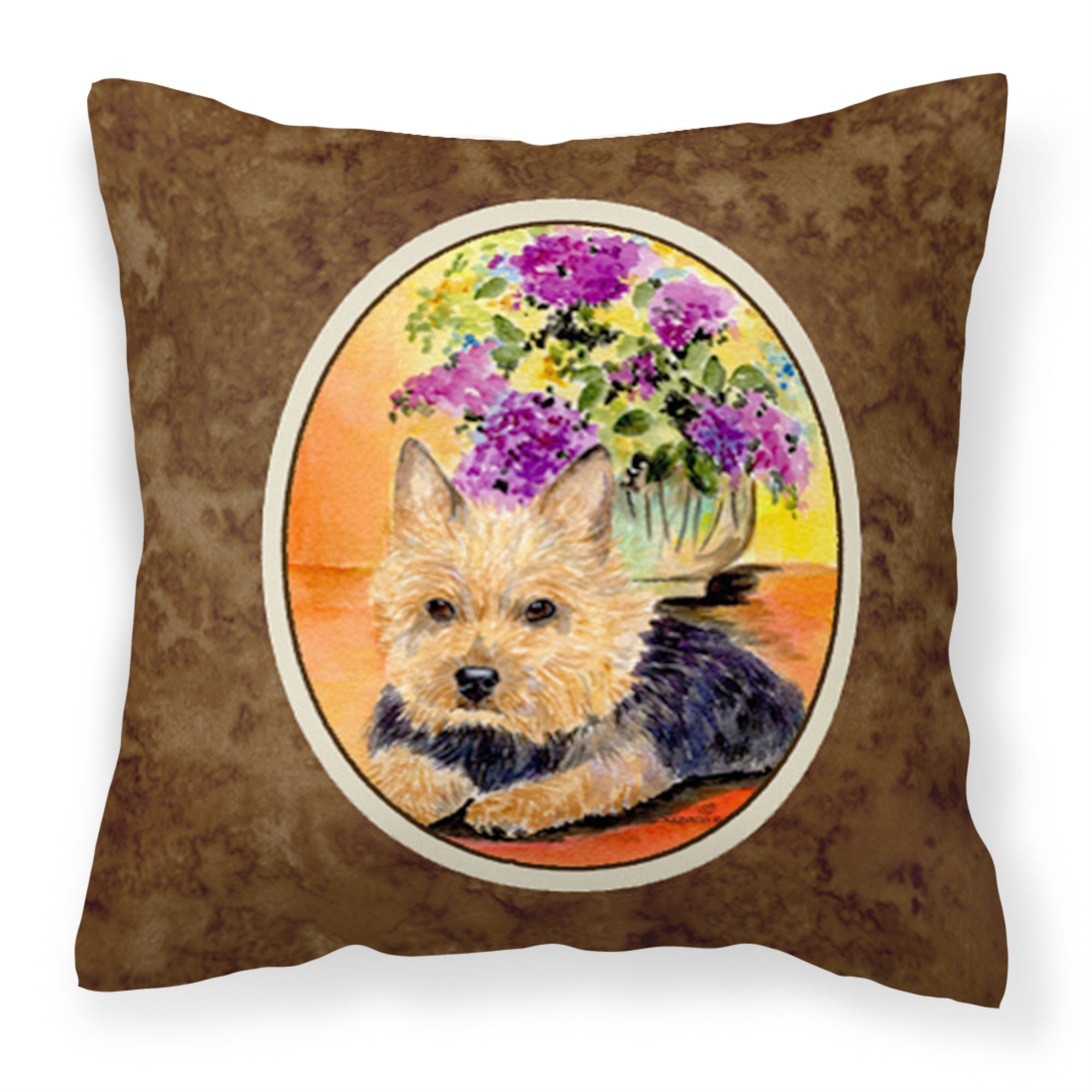 'Caroline'S Treasures Ss8297Pw1414 Norwich Terrier Decorative Canvas Fabric Pillow, Large, Multicolor'