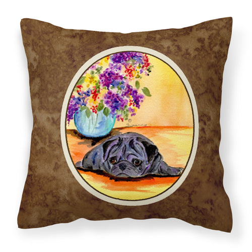 'Caroline'S Treasures Ss8298Pw1414 Pug Decorative Canvas Fabric Pillow, Large, Multicolor'