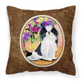 'Caroline'S Treasures Ss8299Pw1414 Japanese Chin Decorative Canvas Fabric Pillow, Large, Multicolor'