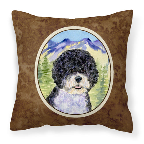 'Caroline'S Treasures Ss8303Pw1414 Portuguese Water Dog Decorative Canvas Fabric Pillow, Large, Multicolor'