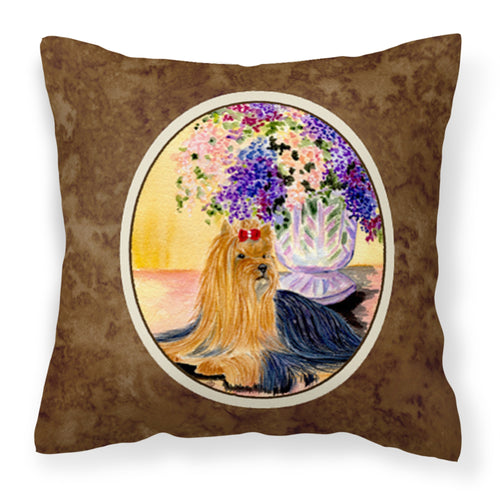 'Caroline'S Treasures Ss8304Pw1414 Yorkie Decorative Canvas Fabric Pillow, Large, Multicolor'