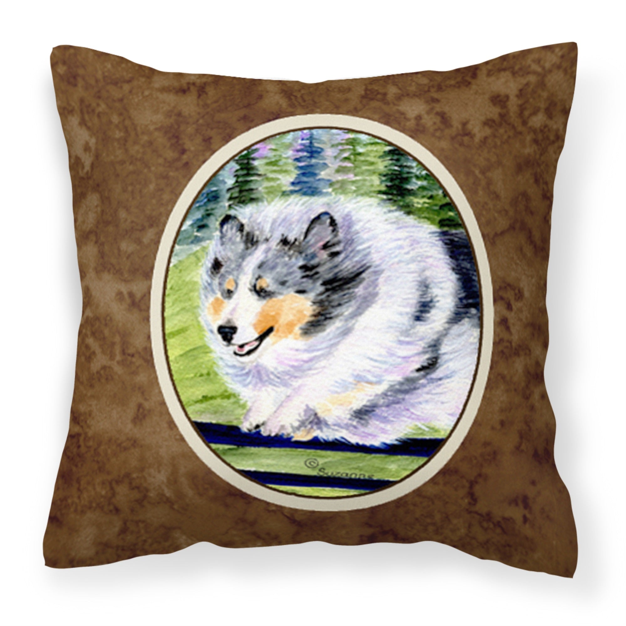 'Caroline'S Treasures Ss8305Pw1414 Sheltie Decorative Canvas Fabric Pillow, Large, Multicolor'