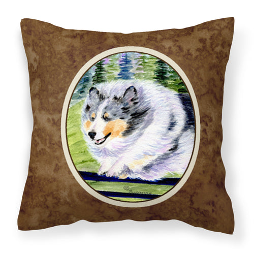 'Caroline'S Treasures Ss8305Pw1414 Sheltie Decorative Canvas Fabric Pillow, Large, Multicolor'