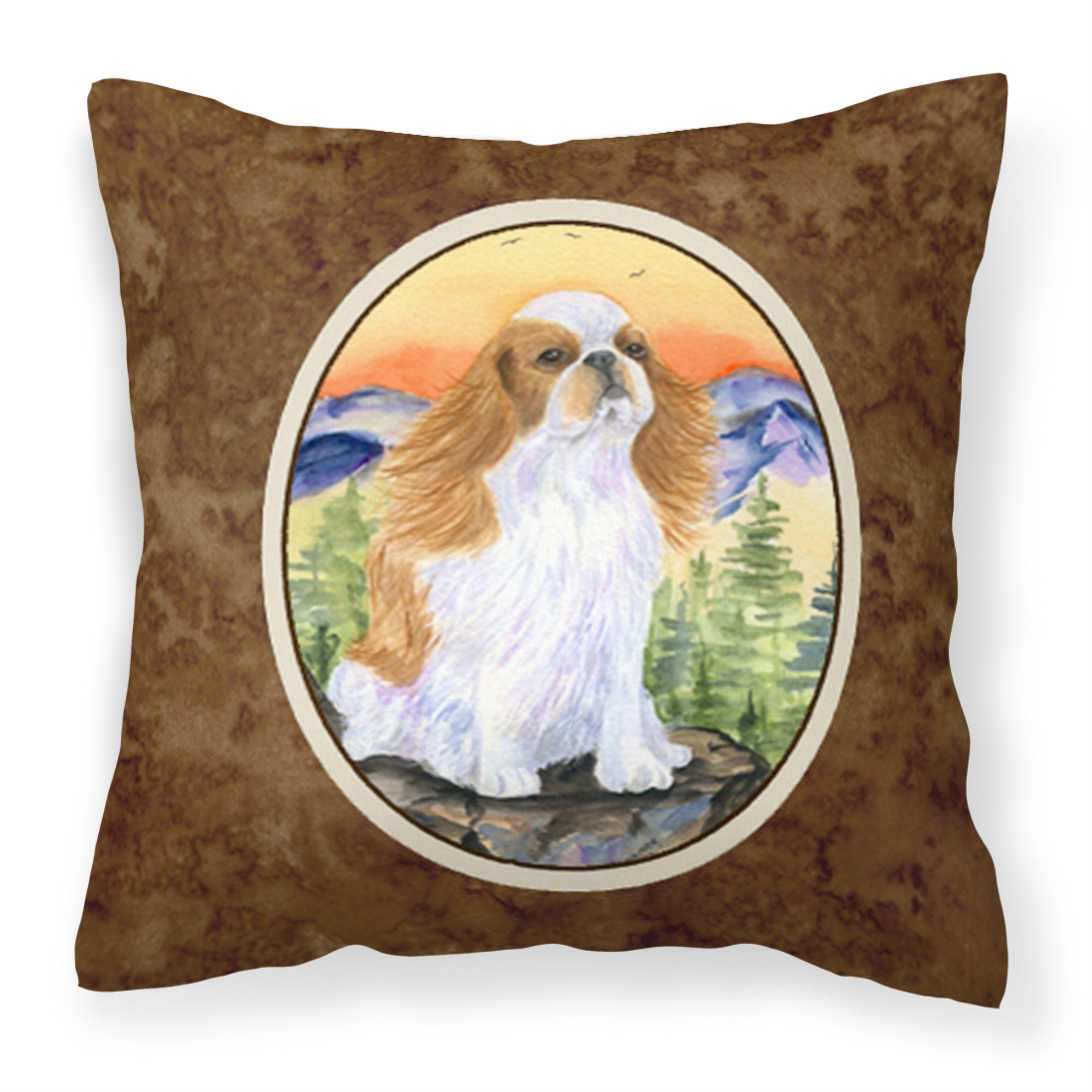 'Caroline'S Treasures Ss8311Pw1414 English Toy Spaniel Decorative Canvas Fabric Pillow, Large, Multicolor'