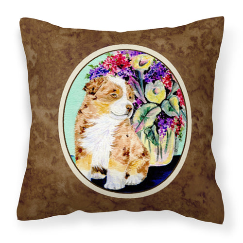 'Caroline'S Treasures Ss8312Pw1414 Australian Shepherd Decorative Canvas Fabric Pillow, Large, Multicolor'