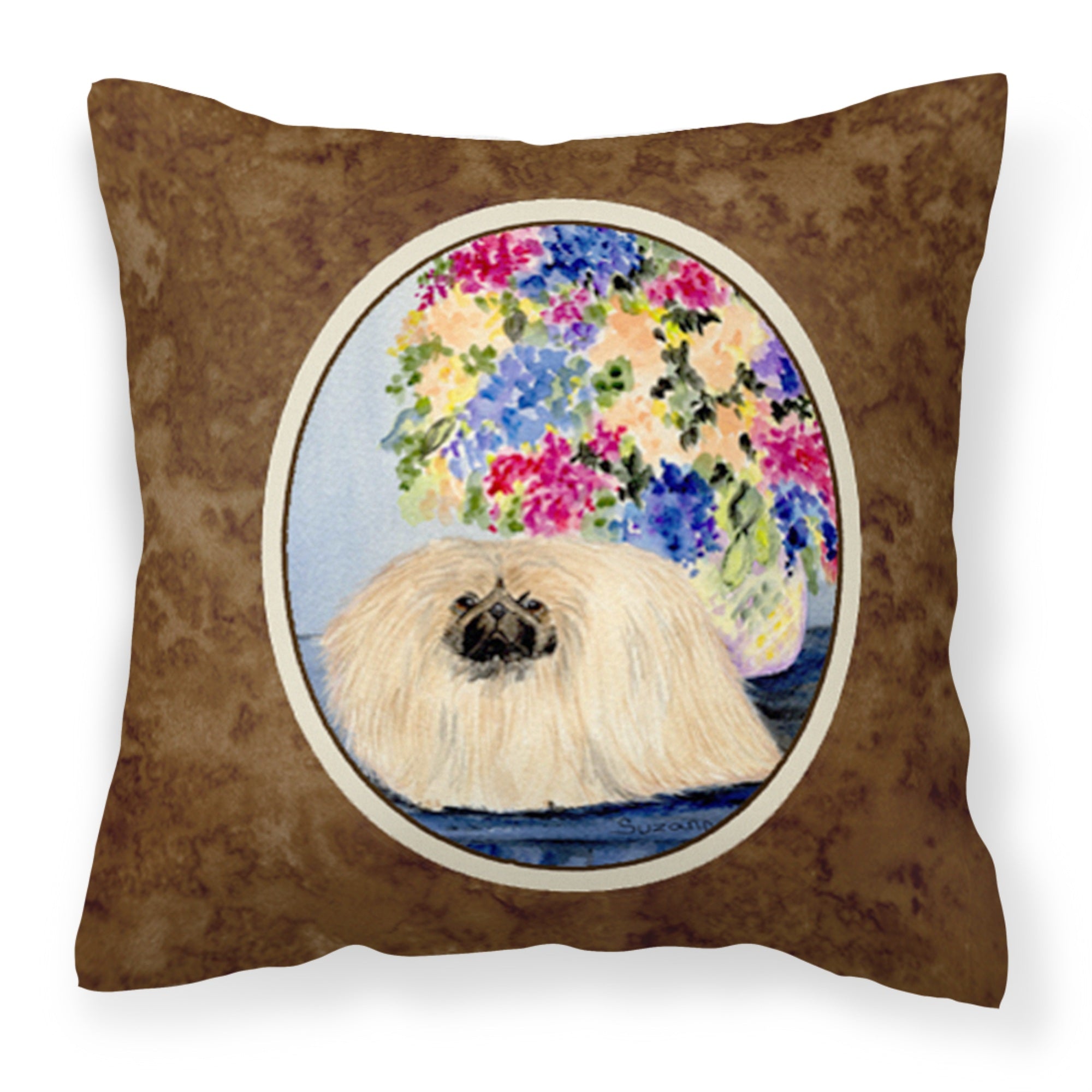 'Caroline'S Treasures Ss8315Pw1414 Pekingese Decorative Canvas Fabric Pillow, Large, Multicolor'