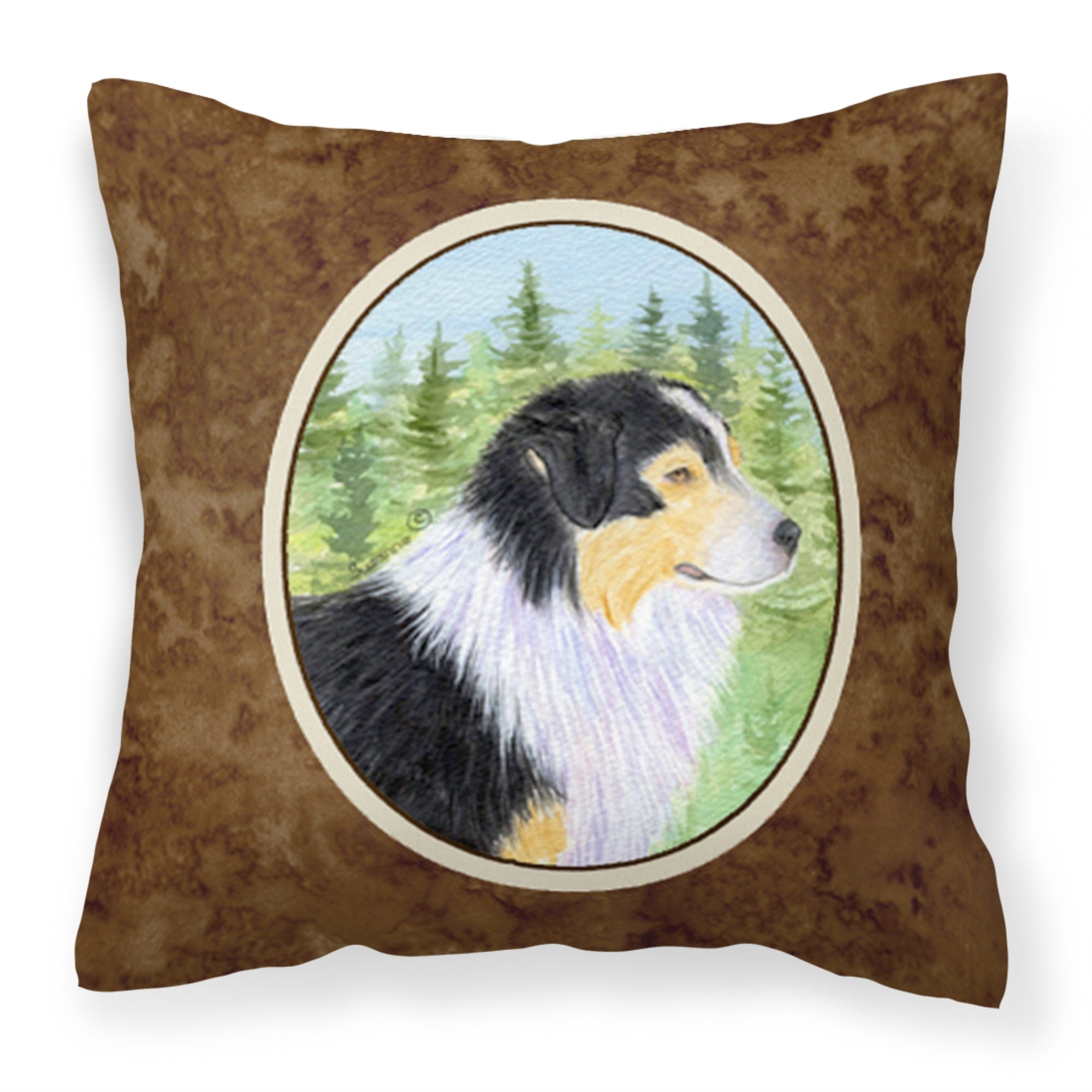 'Caroline'S Treasures Ss8316Pw1414 Australian Shepherd Decorative Canvas Fabric Pillow, Large, Multicolor'