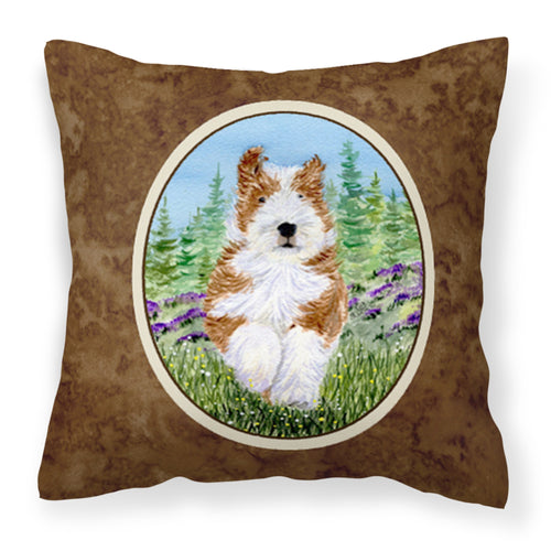 'Caroline'S Treasures Ss8320Pw1414 Bearded Collie Decorative Canvas Fabric Pillow, Large, Multicolor'