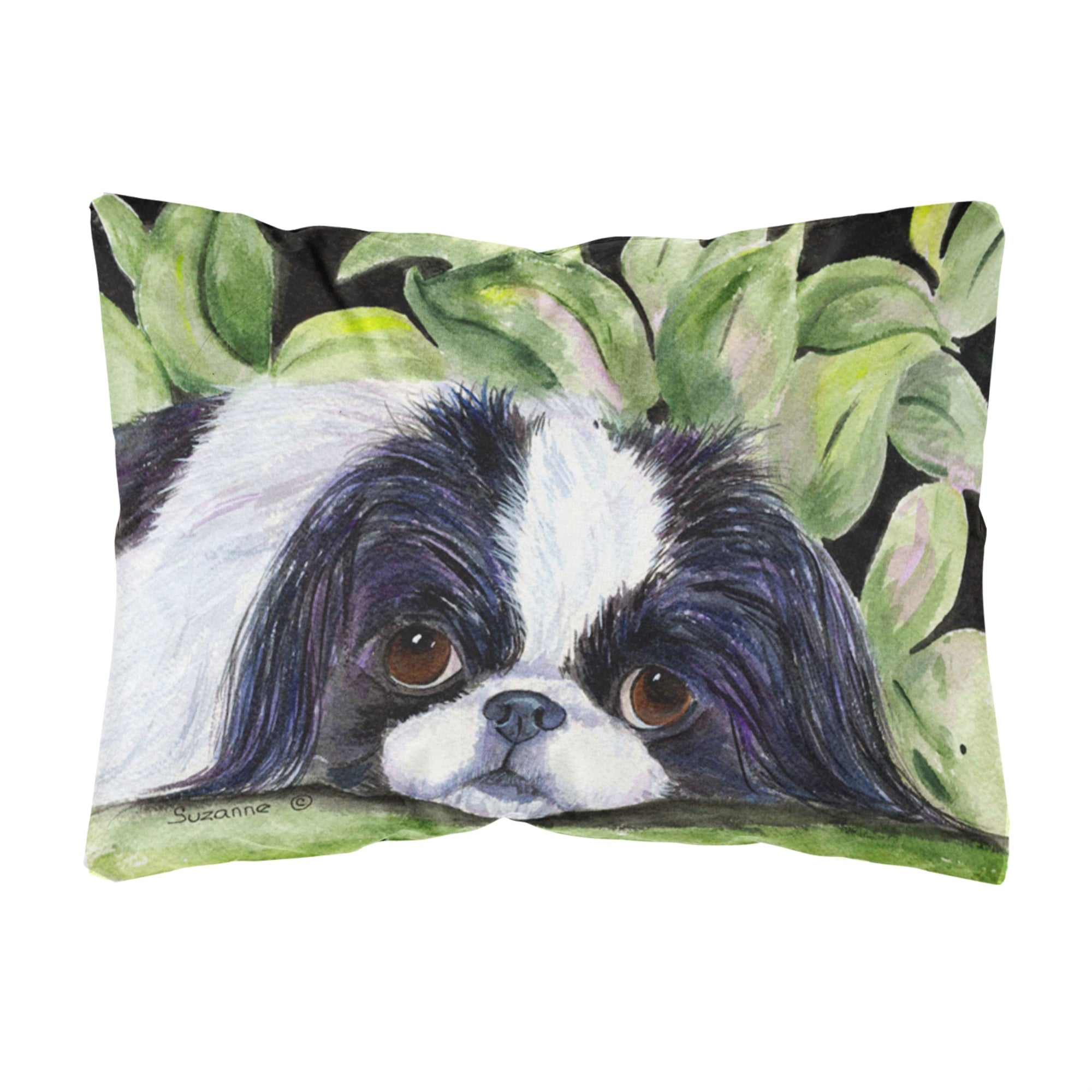 'Caroline'S Treasures Ss8322Pw1216 Japanese Chin Decorative Canvas Fabric Pillow, Large, Multicolor'