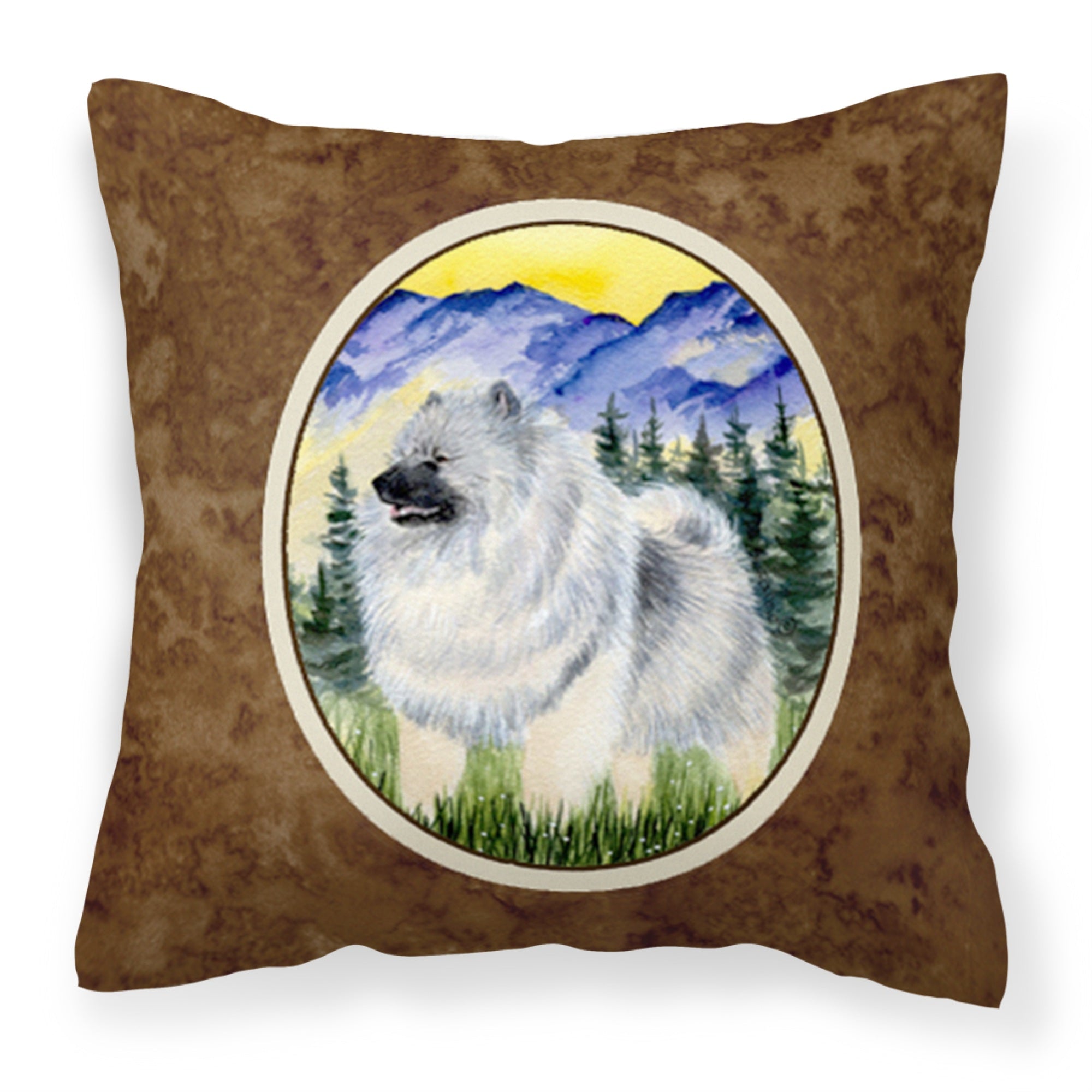 'Caroline'S Treasures Ss8323Pw1414 Keeshond Decorative Canvas Fabric Pillow, Large, Multicolor'