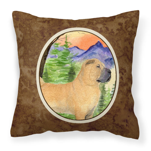 'Caroline'S Treasures Ss8324Pw1414 Shar Pei Decorative Canvas Fabric Pillow, Large, Multicolor'