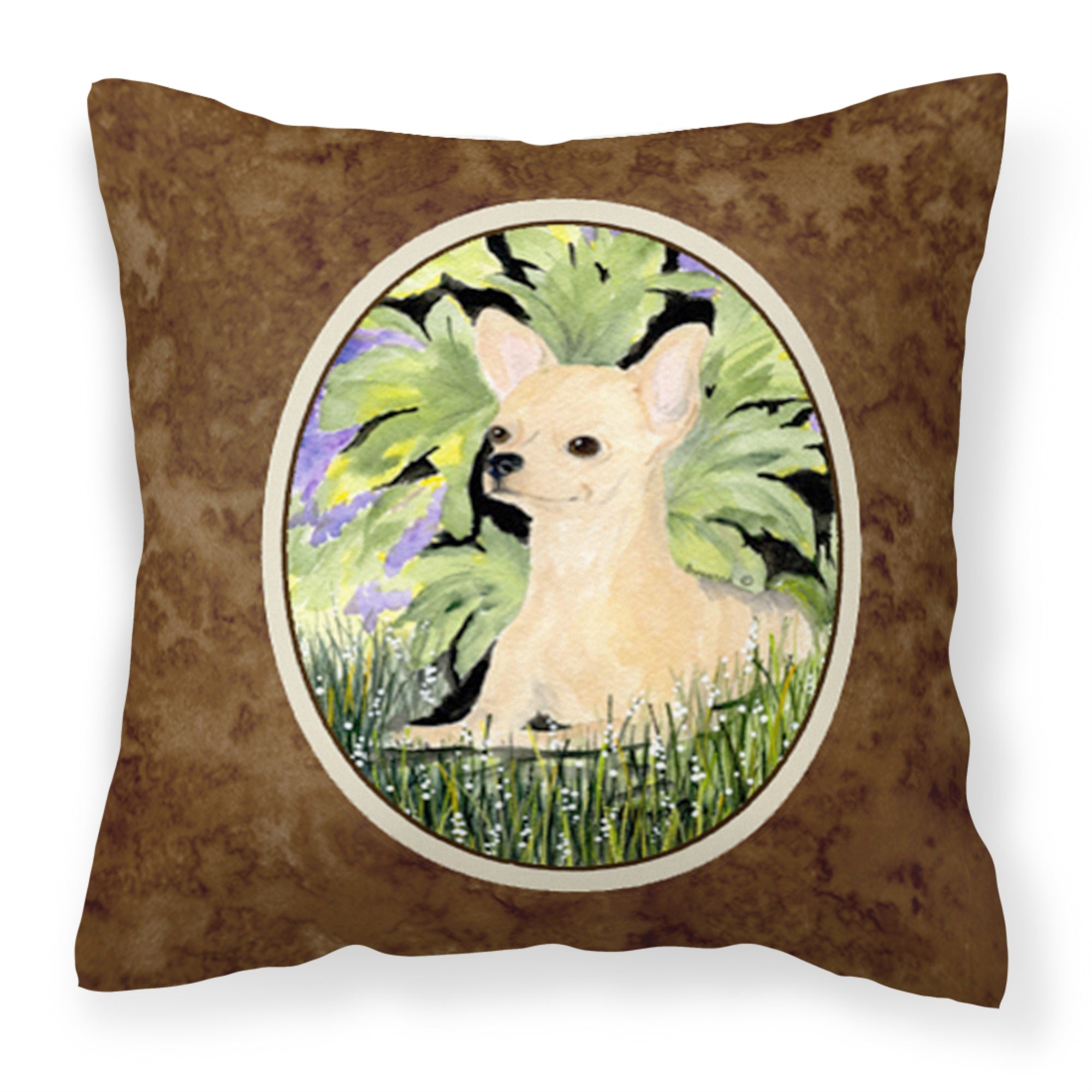 'Caroline'S Treasures Ss8325Pw1414 Chihuahua Decorative Canvas Fabric Pillow, Large, Multicolor'