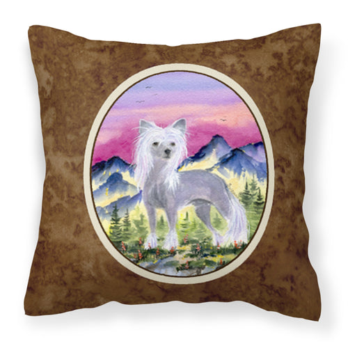 'Caroline'S Treasures Ss8326Pw1414 Chinese Crested Decorative Canvas Fabric Pillow, Large, Multicolor'