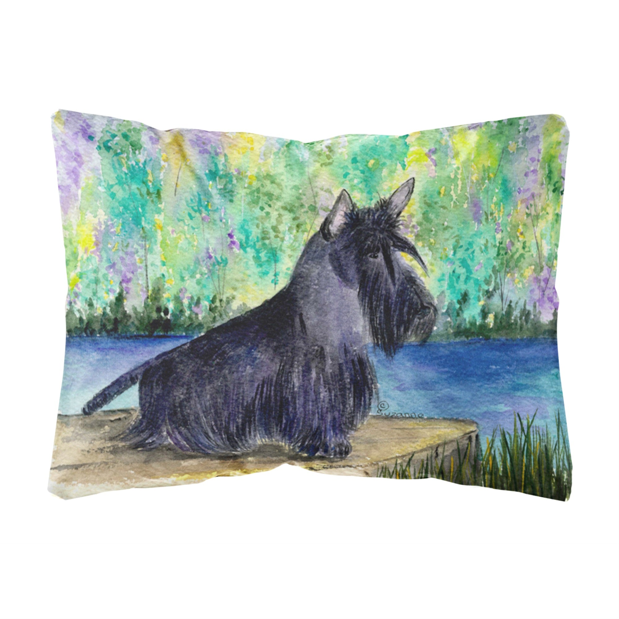 'Caroline'S Treasures Ss8330Pw1216 Scottish Terrier Decorative Canvas Fabric Pillow, Large, Multicolor'