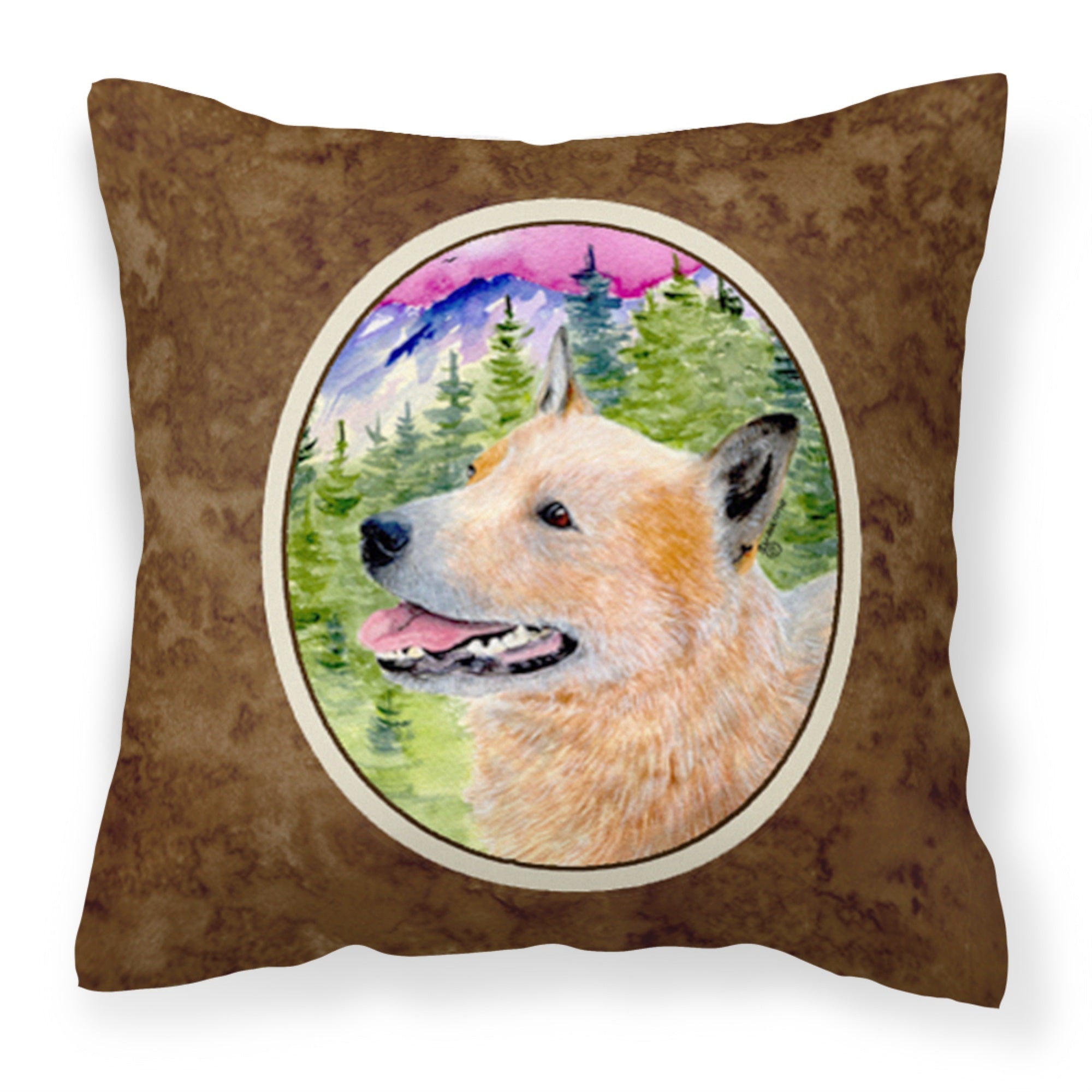 'Caroline'S Treasures Ss8335Pw1414 Australian Cattle Dog Decorative Canvas Fabric Pillow, Large, Multicolor'