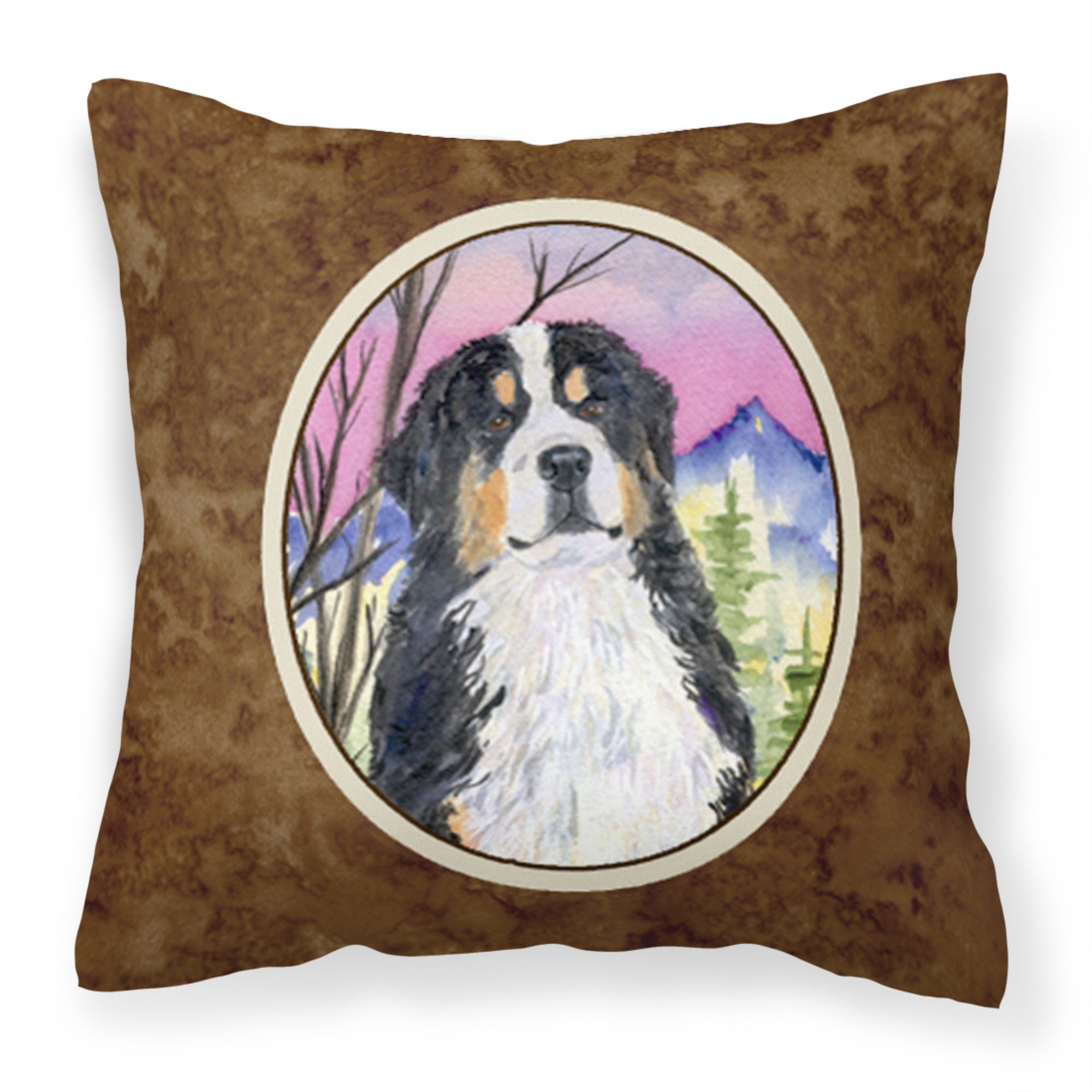 'Caroline'S Treasures Ss8336Pw1414 Bernese Mountain Dog Decorative Canvas Fabric Pillow, Large, Multicolor'