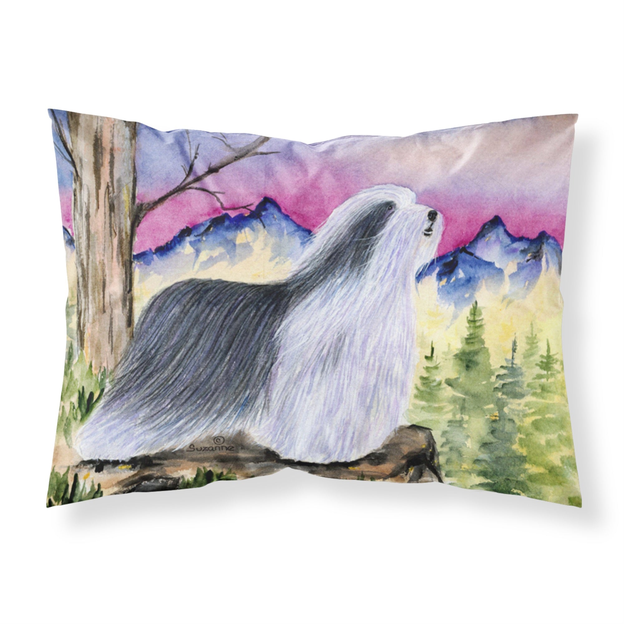 'Caroline'S Treasures Ss8338Pillowcase Bearded Collie Moisture Wicking Fabric Standard Pillowcase, Large, Multicolor'