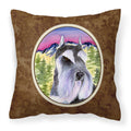 'Caroline'S Treasures Ss8340Pw1414 Schnauzer Decorative Canvas Fabric Pillow, Large, Multicolor'