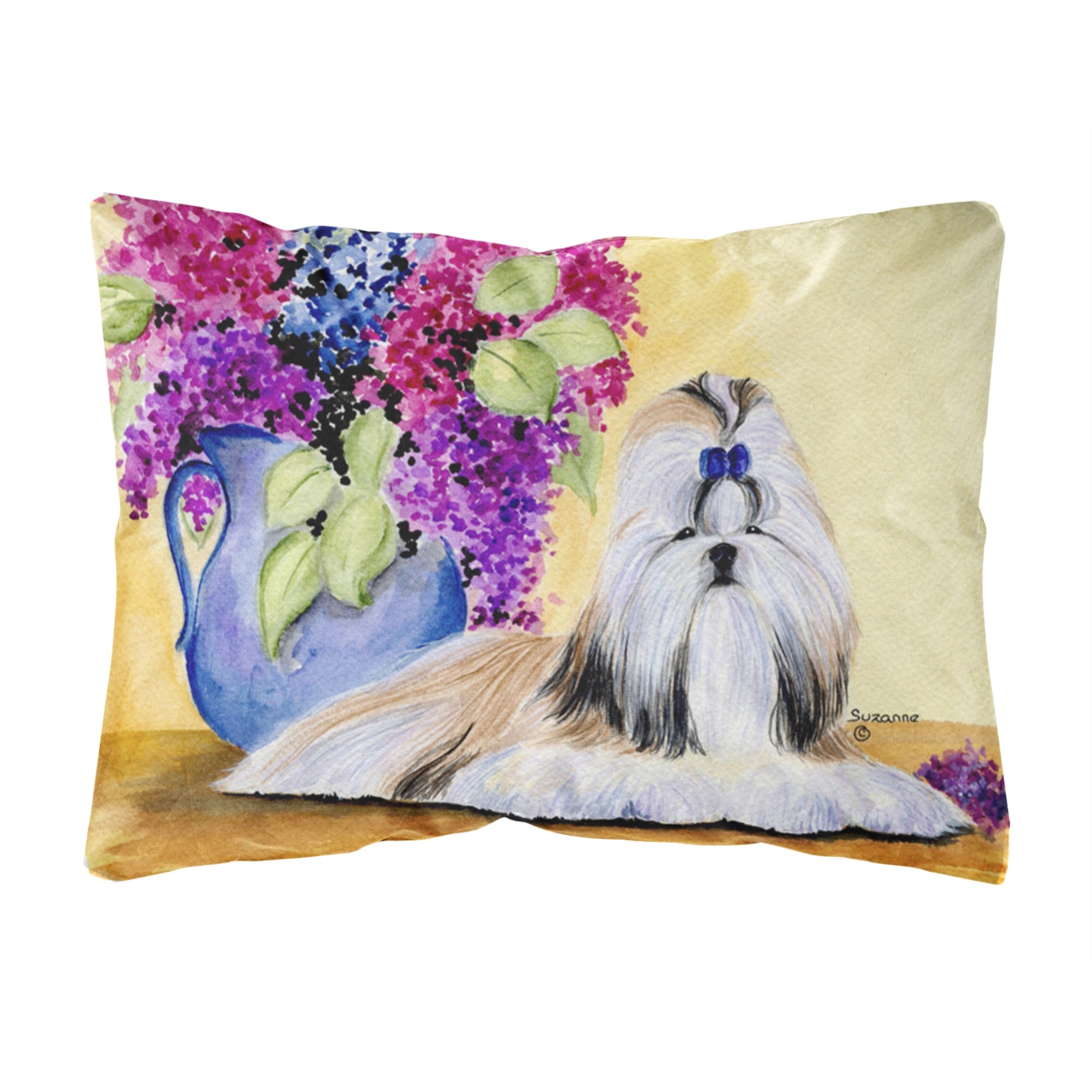 'Caroline'S Treasures Ss8341Pw1216 Shih Tzu Decorative Canvas Fabric Pillow, Large, Multicolor'