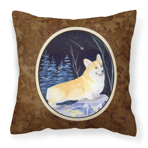 'Caroline'S Treasures Ss8353Pw1414 Starry Night Corgi Decorative Canvas Fabric Pillow, Large, Multicolor'
