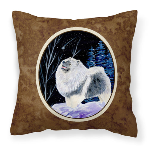 'Caroline'S Treasures Ss8357Pw1414 Starry Night Keeshond Decorative Canvas Fabric Pillow, Large, Multicolor'