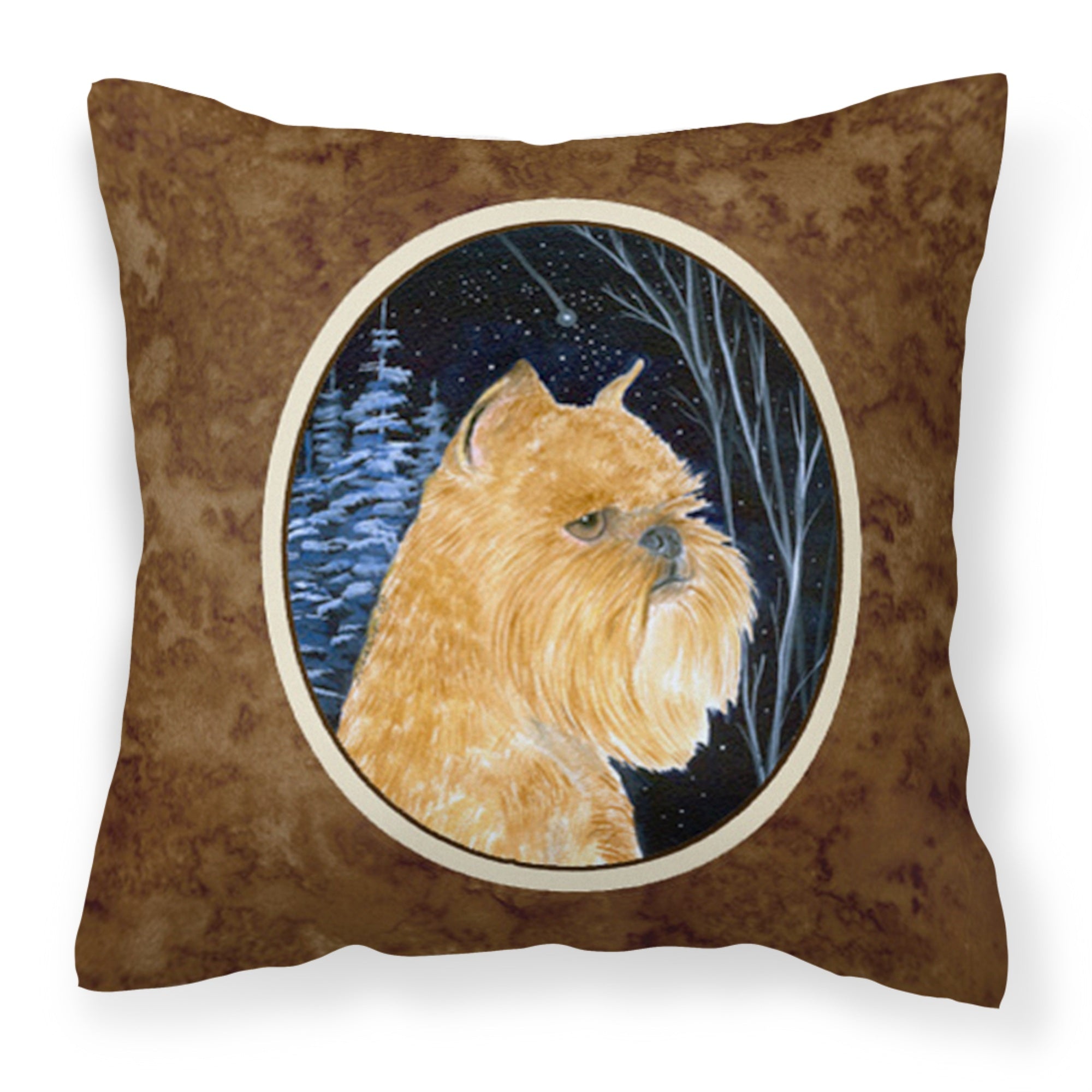 'Caroline'S Treasures Ss8362Pw1414 Starry Night Brussels Griffon Fabric Pillow, Large, Multicolor'