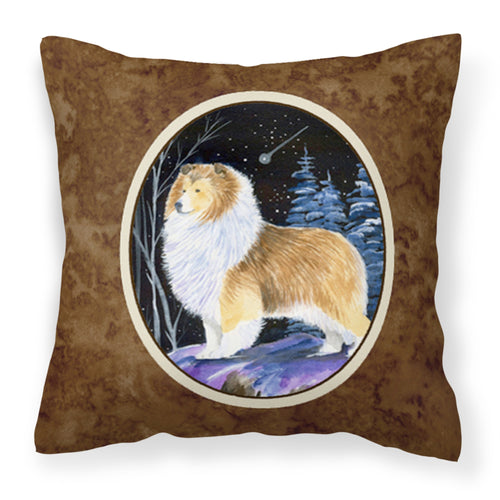 'Caroline'S Treasures Ss8368Pw1414 Starry Night Sheltie Decorative Canvas Fabric Pillow, Large, Multicolor'
