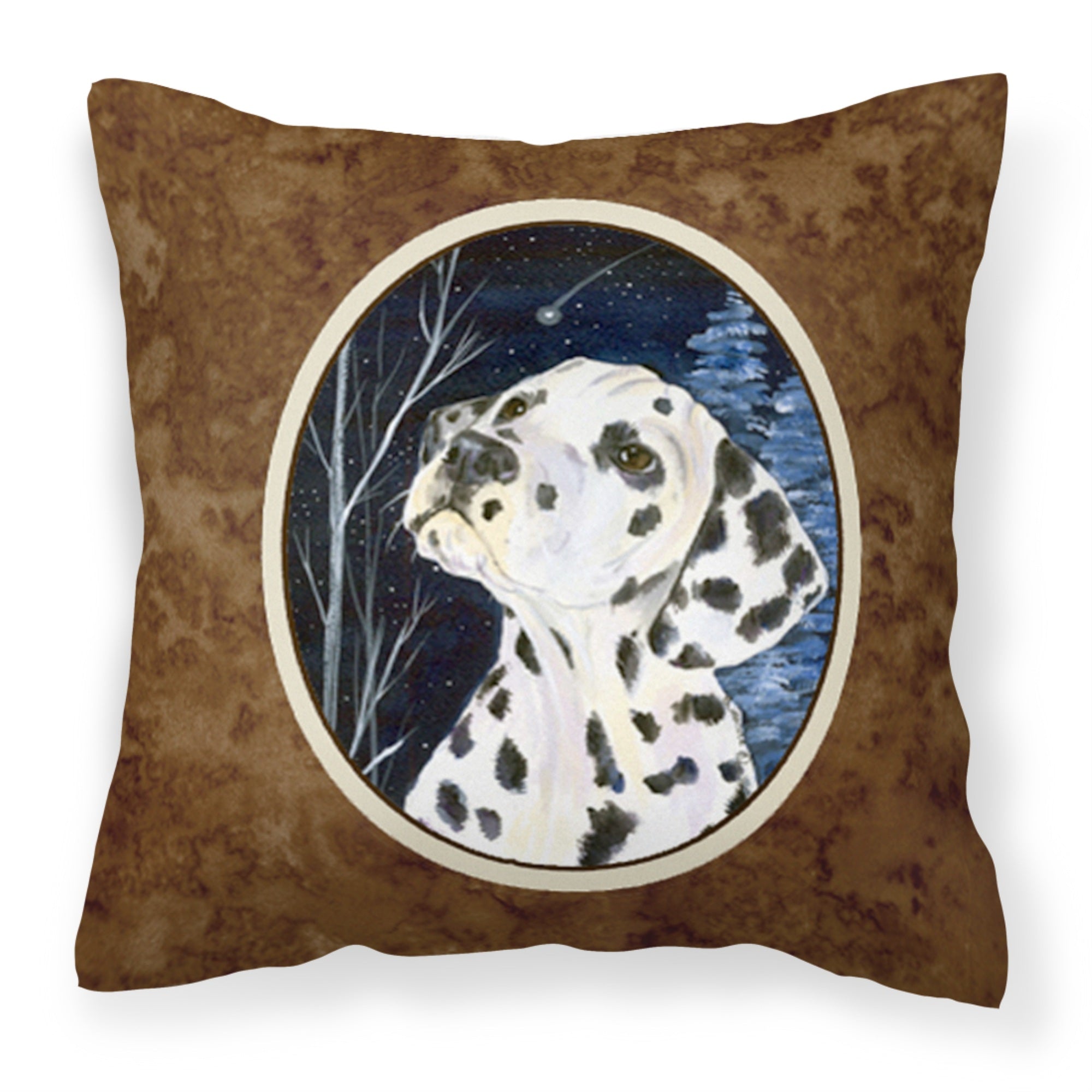 'Caroline'S Treasures Ss8370Pw1414 Starry Night Dalmatian Decorative Canvas Fabric Pillow, Large, Multicolor'