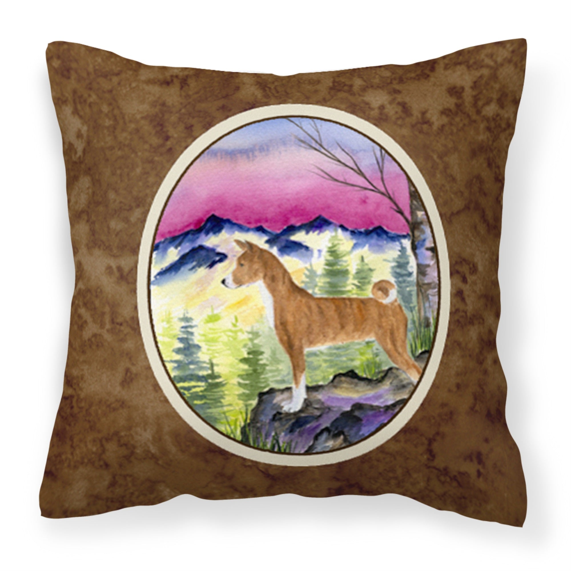 'Caroline'S Treasures Ss8371Pw1414 Basenji Decorative Canvas Fabric Pillow, Large, Multicolor'