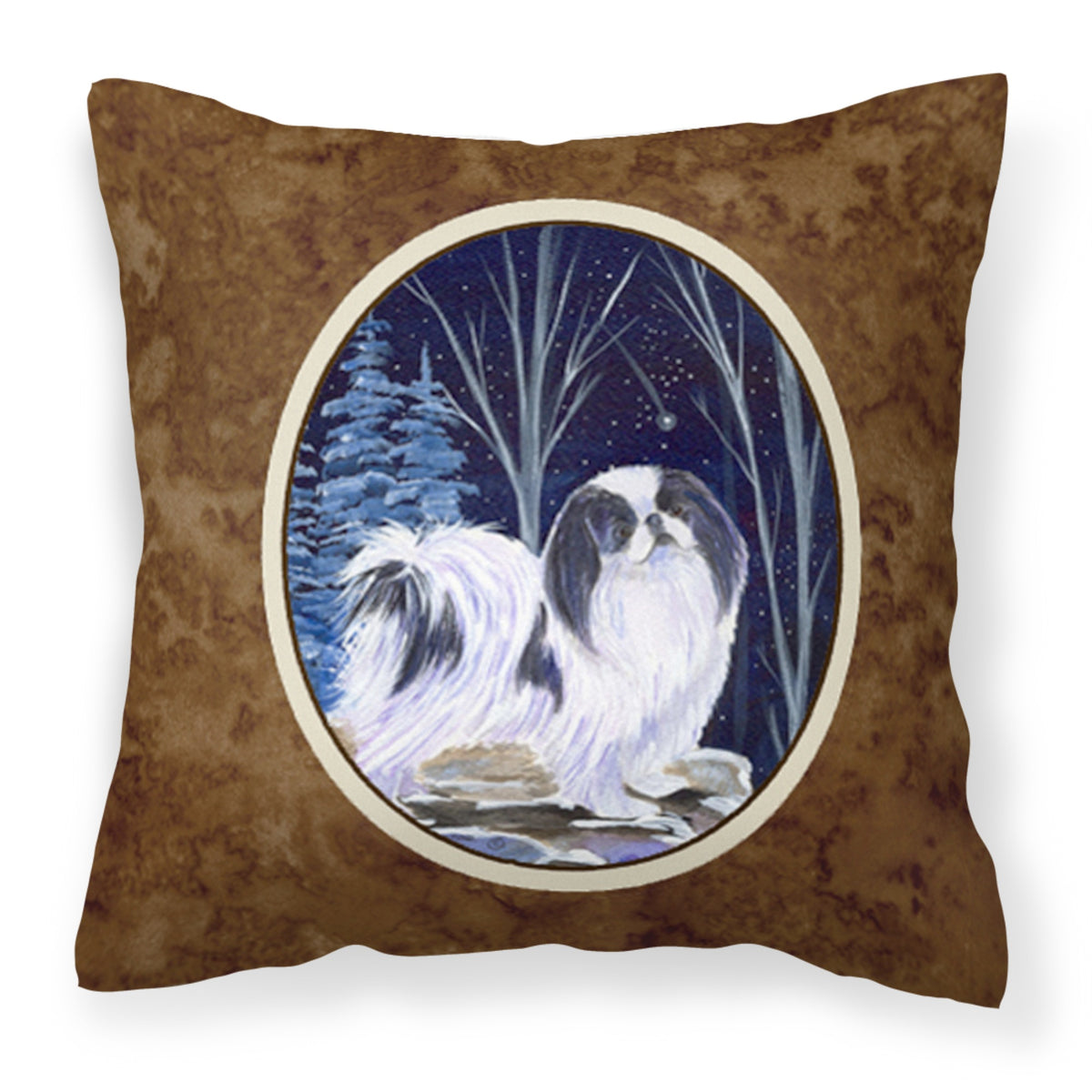 'Caroline'S Treasures Ss8374Pw1414 Starry Night Japanese Chin Fabric Pillow, Large, Multicolor'