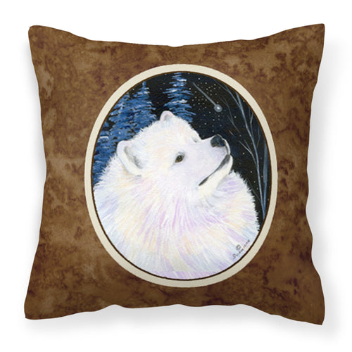 'Caroline'S Treasures Ss8376Pw1414 Starry Night Samoyed Decorative Canvas Fabric Pillow, Large, Multicolor'