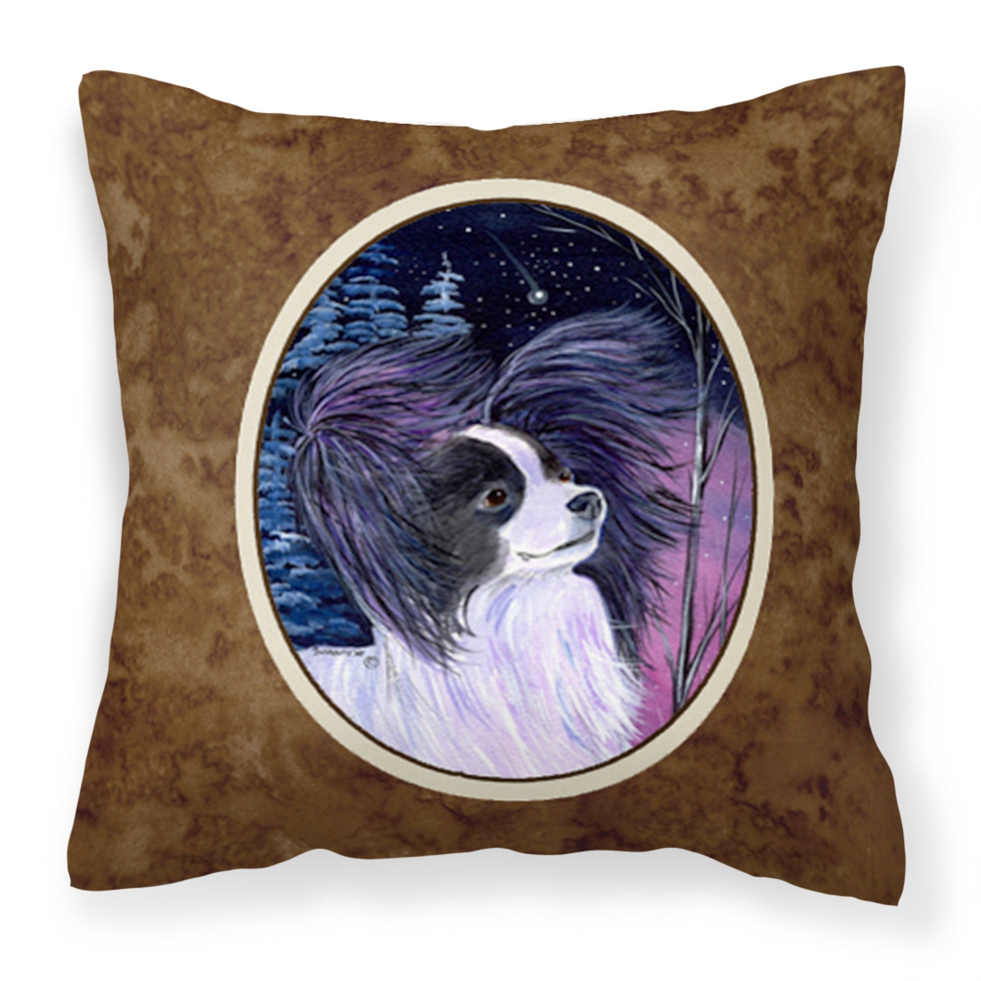 'Caroline'S Treasures Ss8377Pw1414 Starry Night Papillon Decorative Canvas Fabric Pillow, Large, Multicolor'
