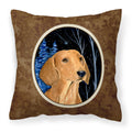 'Caroline'S Treasures Ss8379Pw1414 Starry Night Dachshund Decorative Canvas Fabric Pillow, Large, Multicolor'