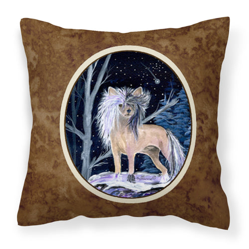 'Caroline'S Treasures Ss8390Pw1414 Starry Night Chinese Crested Fabric Pillow, Large, Multicolor'