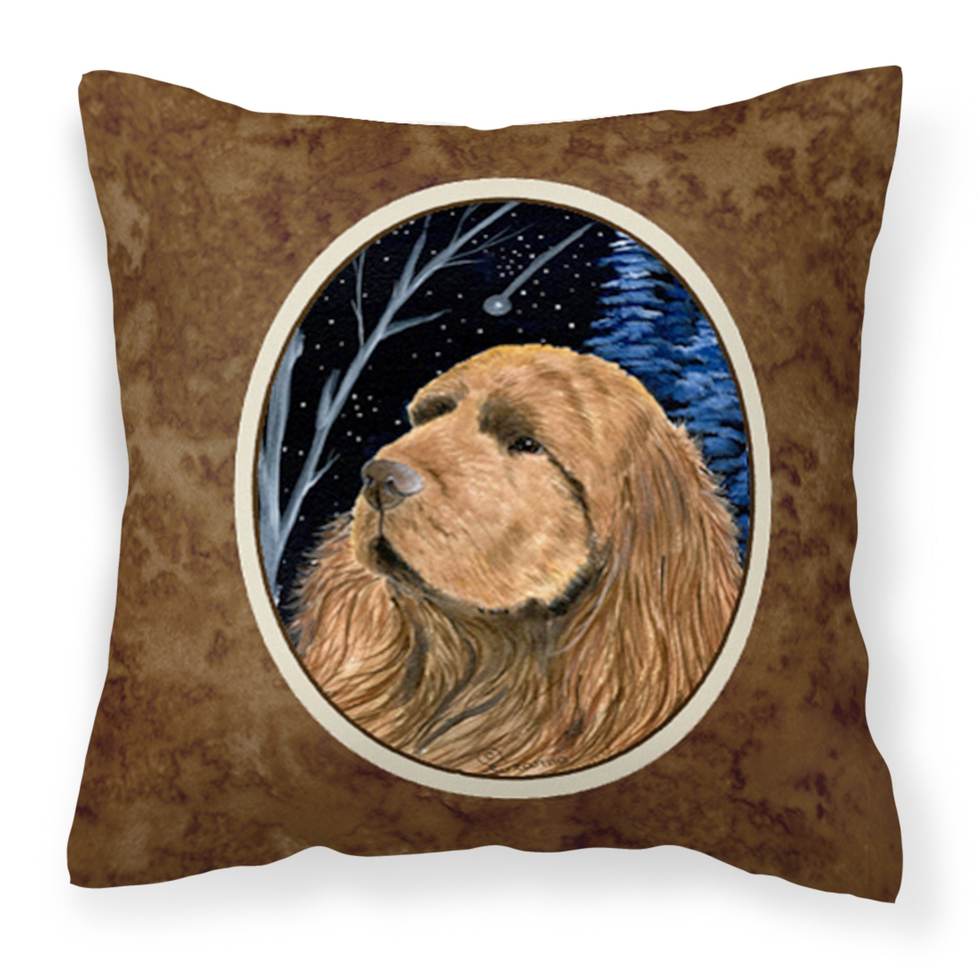 'Caroline'S Treasures Ss8391Pw1414 Starry Night Sussex Spaniel Fabric Pillow, Large, Multicolor'