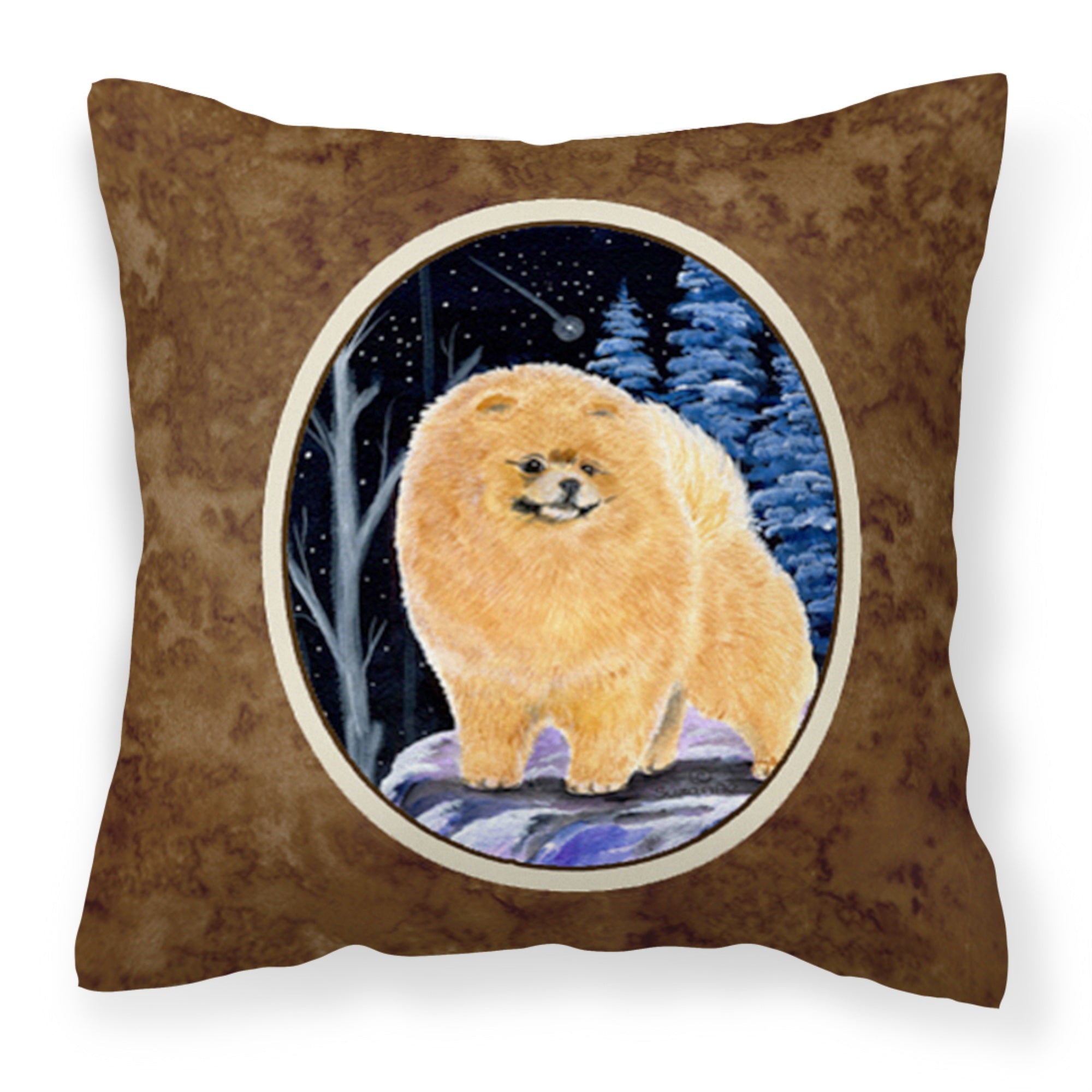 'Caroline'S Treasures Ss8396Pw1414 Starry Night Pomeranian Decorative Canvas Fabric Pillow, Large, Multicolor'