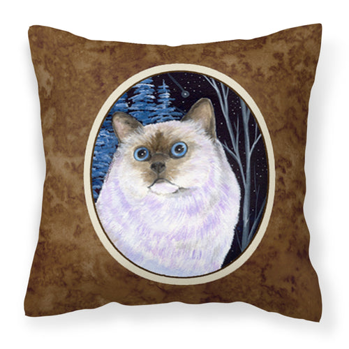 'Caroline'S Treasures Ss8403Pw1414 Starry Night Cat Birman Decorative Canvas Fabric Pillow, Large, Multicolor'