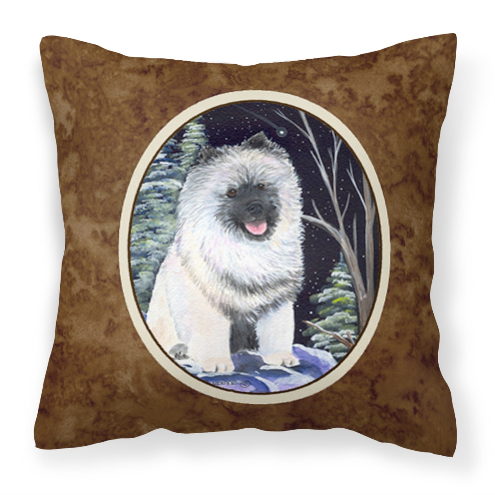 'Caroline'S Treasures Ss8404Pw1414 Starry Night Keeshond Decorative Canvas Fabric Pillow, Large, Multicolor'