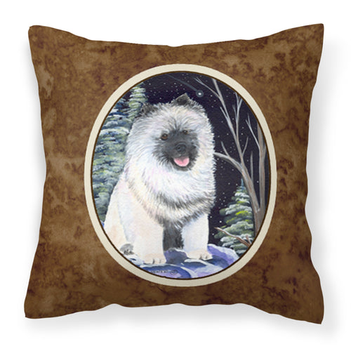 'Caroline'S Treasures Ss8404Pw1414 Starry Night Keeshond Decorative Canvas Fabric Pillow, Large, Multicolor'