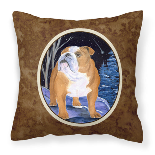 'Caroline'S Treasures Ss8405Pw1414 Starry Night English Bulldog Fabric Pillow, Large, Multicolor'