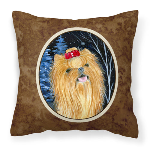 'Caroline'S Treasures Ss8413Pw1414 Starry Night Yorkie Decorative Canvas Fabric Pillow, Large, Multicolor'