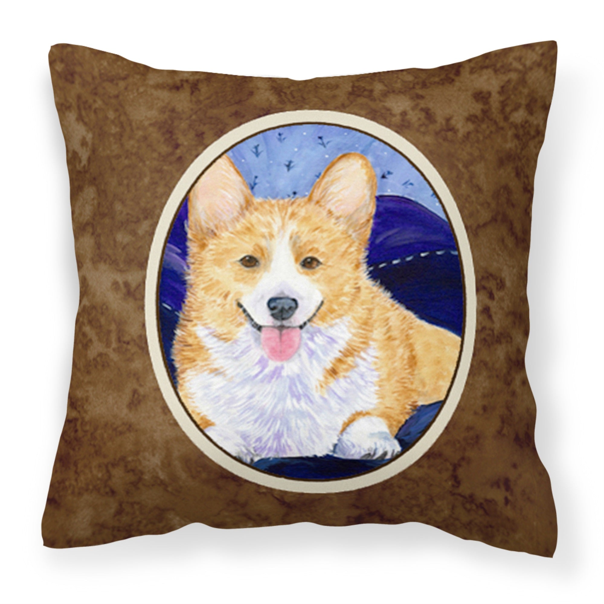 'Caroline'S Treasures Ss8414Pw1414 Corgi Decorative Canvas Fabric Pillow, Large, Multicolor'