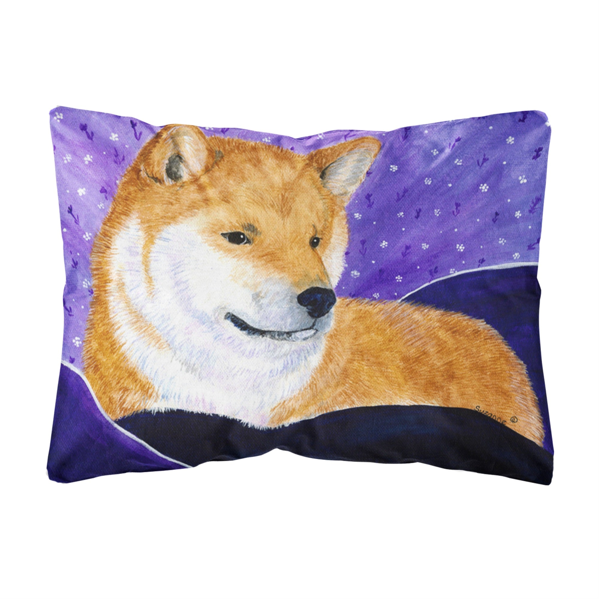 'Caroline'S Treasures Ss8417Pw1216 Shiba Inu Decorative Canvas Fabric Pillow, Large, Multicolor'