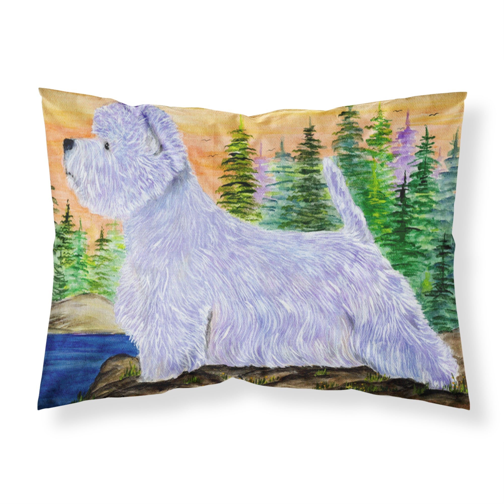 'Caroline'S Treasures Ss8418Pillowcase Westie Moisture Wicking Fabric Standard Pillowcase, Large, Multicolor'