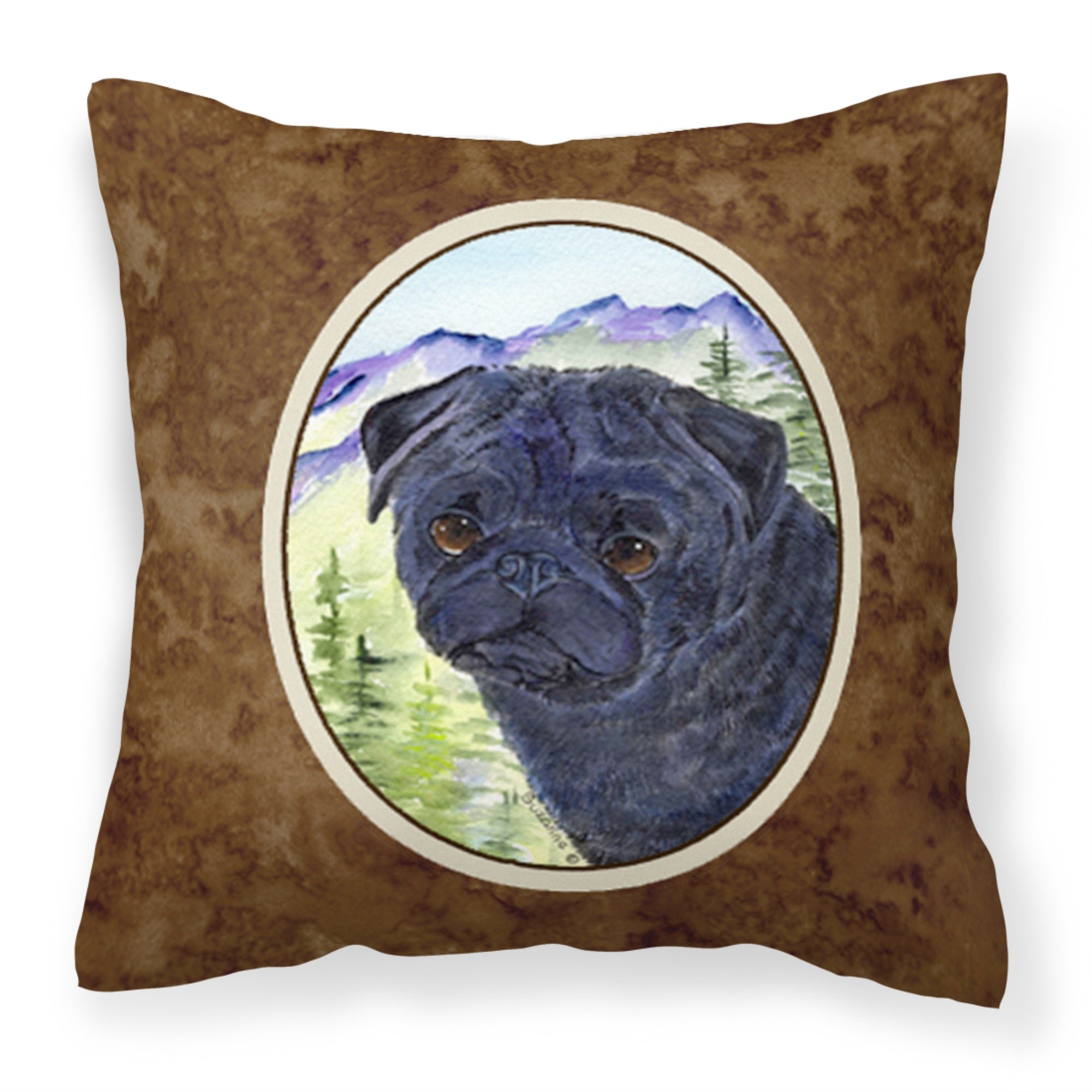 'Caroline'S Treasures Ss8420Pw1414 Pug Decorative Canvas Fabric Pillow, Large, Multicolor'